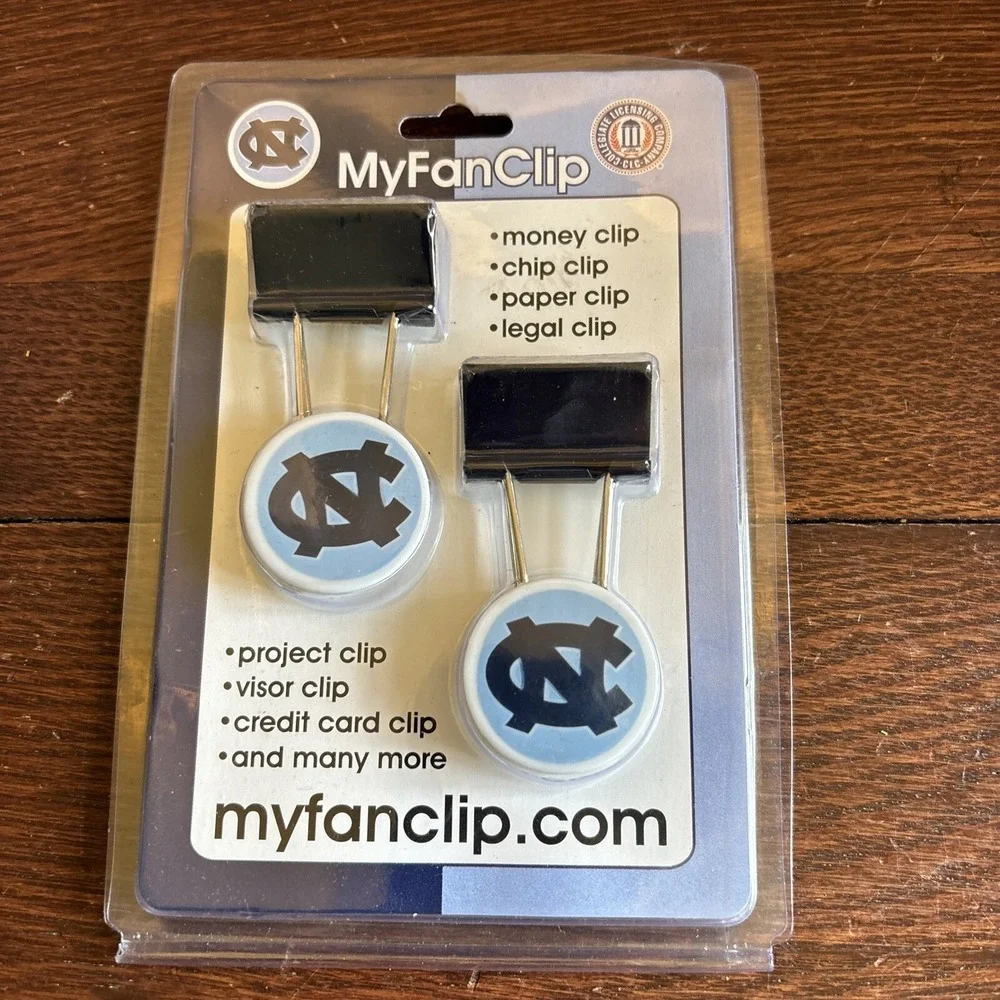 2 pack My Fan Clip North Carolina UNC NCAA New Multi Purpose